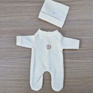 Macacão e Touca mini Bebê Reborn 20cm