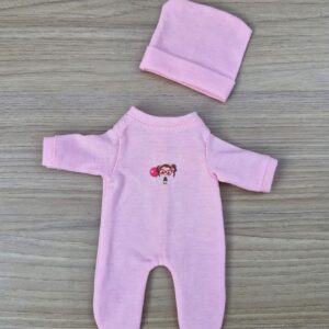 Macacão e Touca mini Bebê Reborn 20cm