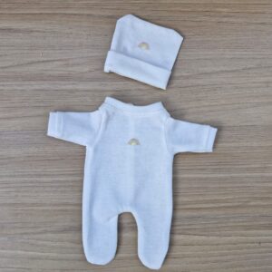 Macacão e Touca mini Bebê Reborn 20cm