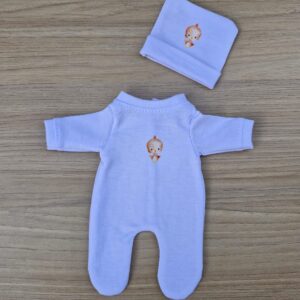 Macacão e Touca mini Bebê Reborn 20cm