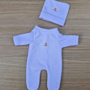 Macacão e Touca mini Bebê Reborn 20cm