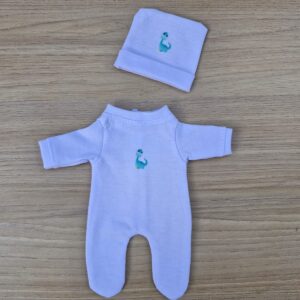 Macacão e Touca mini Bebê Reborn 20cm