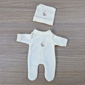 Macacão e Touca mini Bebê Reborn 20cm