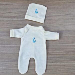 Macacão e Touca mini Bebê Reborn 20cm