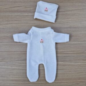Macacão e Touca mini Bebê Reborn 20cm