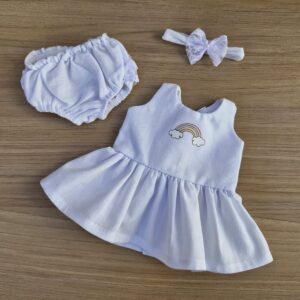 Vestido Bebê Reborn 30cm e Baby Alive