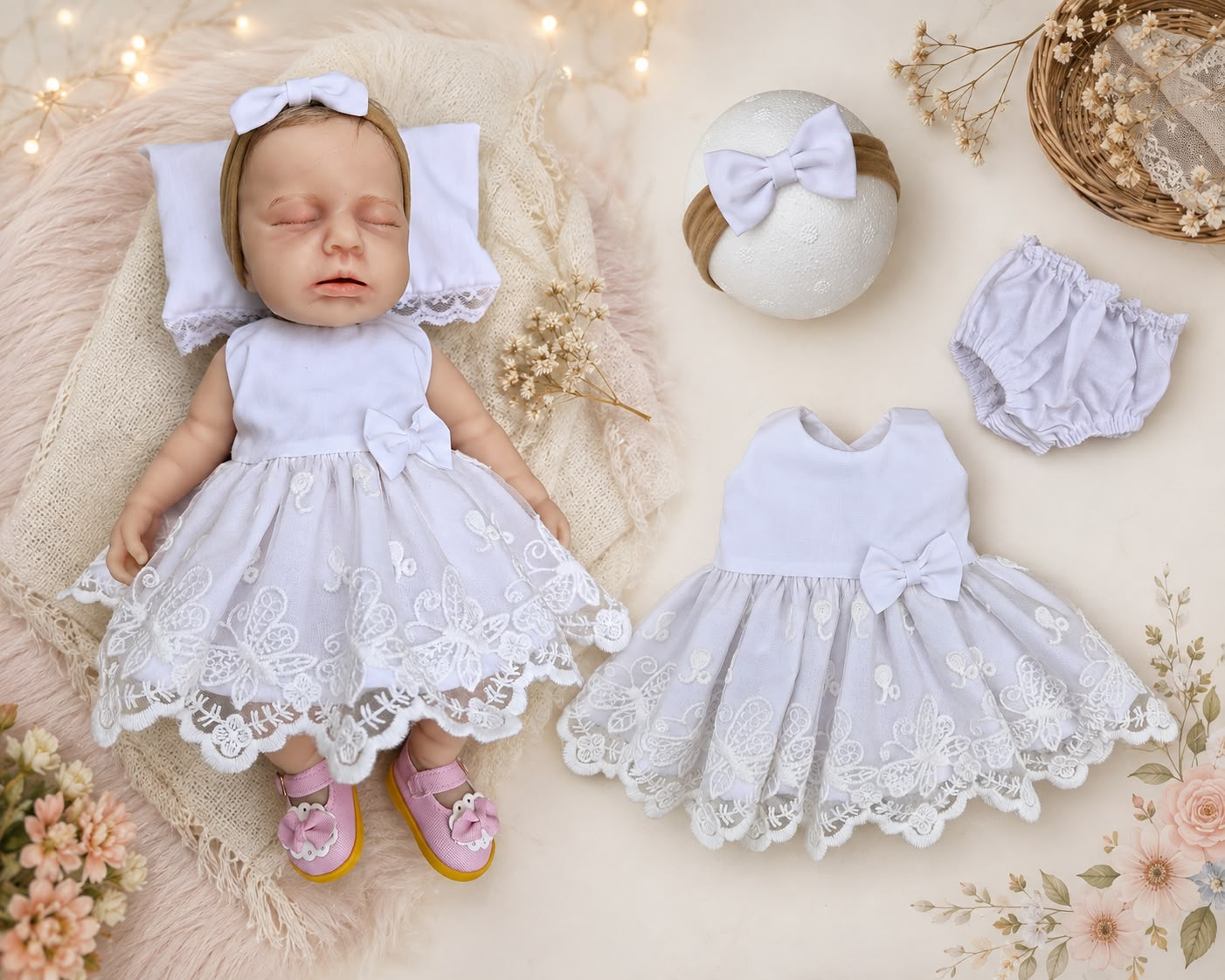 Vestido Bebê Reborn 30 / 33cm