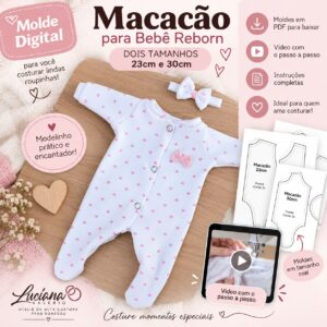 MOLDE MACACÃO BEBÊ REBORN 23 E 30CM