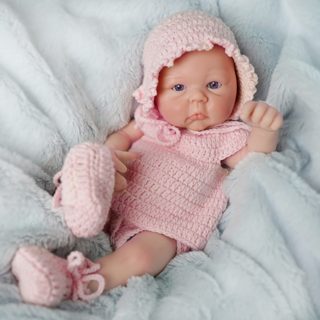 Bebê Reborn Boneca Silicone Sólido Realista 35cm Brastoy - Imagem 5