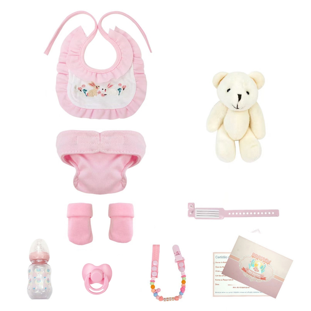 Bebê Reborn Boneca Silicone Sólido Realista 35cm Brastoy - Imagem 5