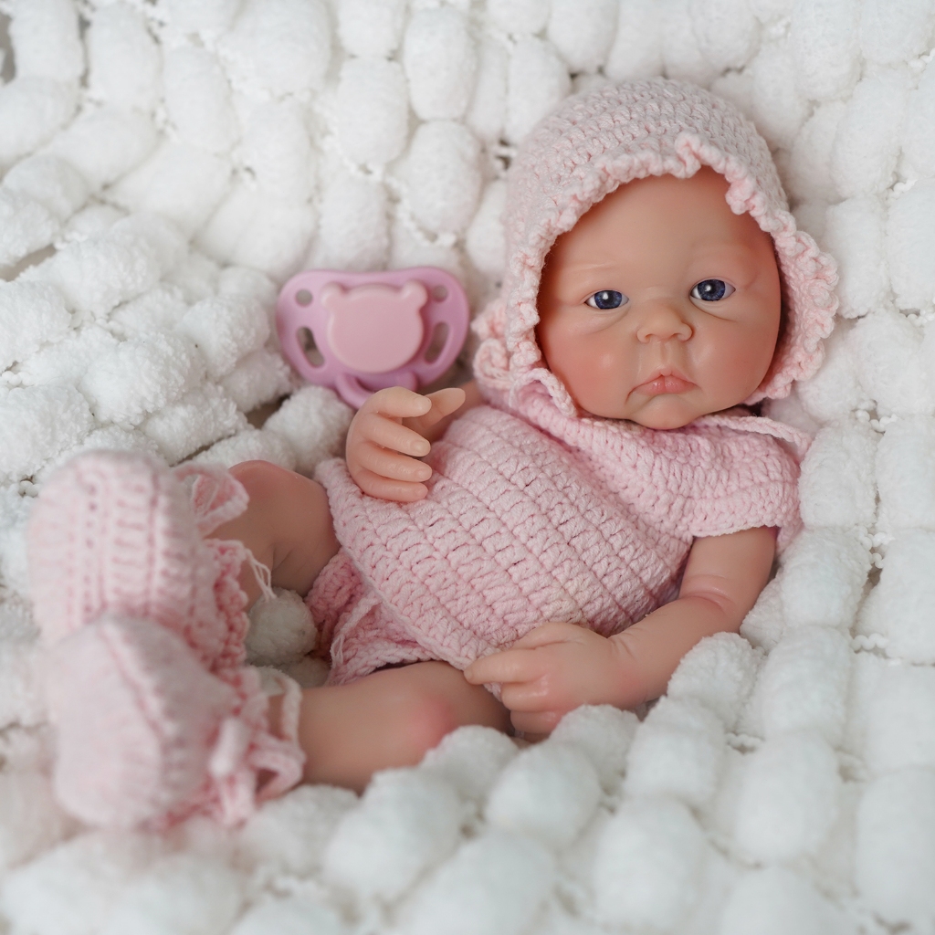 Bebê Reborn Boneca Silicone Sólido Realista 35cm Brastoy
