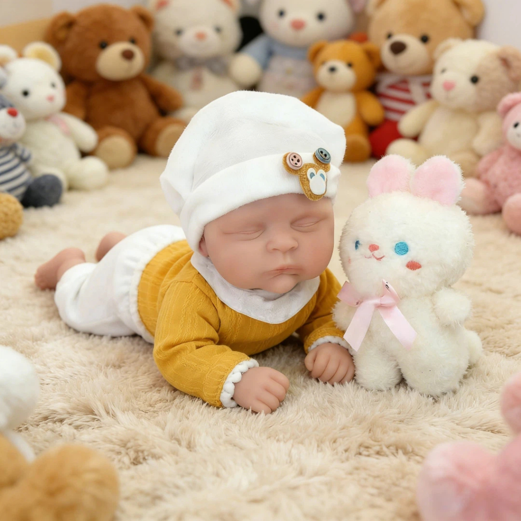 Bebê Reborn Boneca Silicone Sólido Realista 35cm Brastoy - Imagem 4