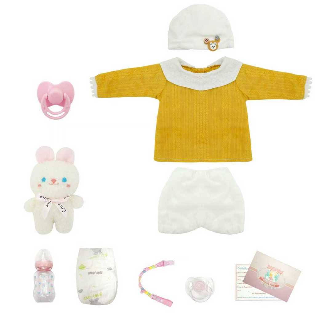 Bebê Reborn Boneca Silicone Sólido Realista 35cm Brastoy - Imagem 3